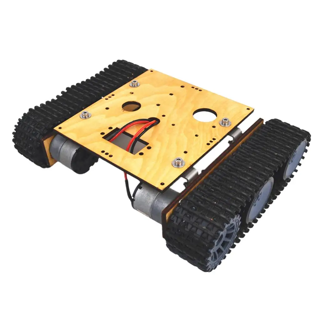 Tank Car Chassis Kit with High Power Motor Plastic Alloy DIY Robot Science Toy for Teaching Demonstration