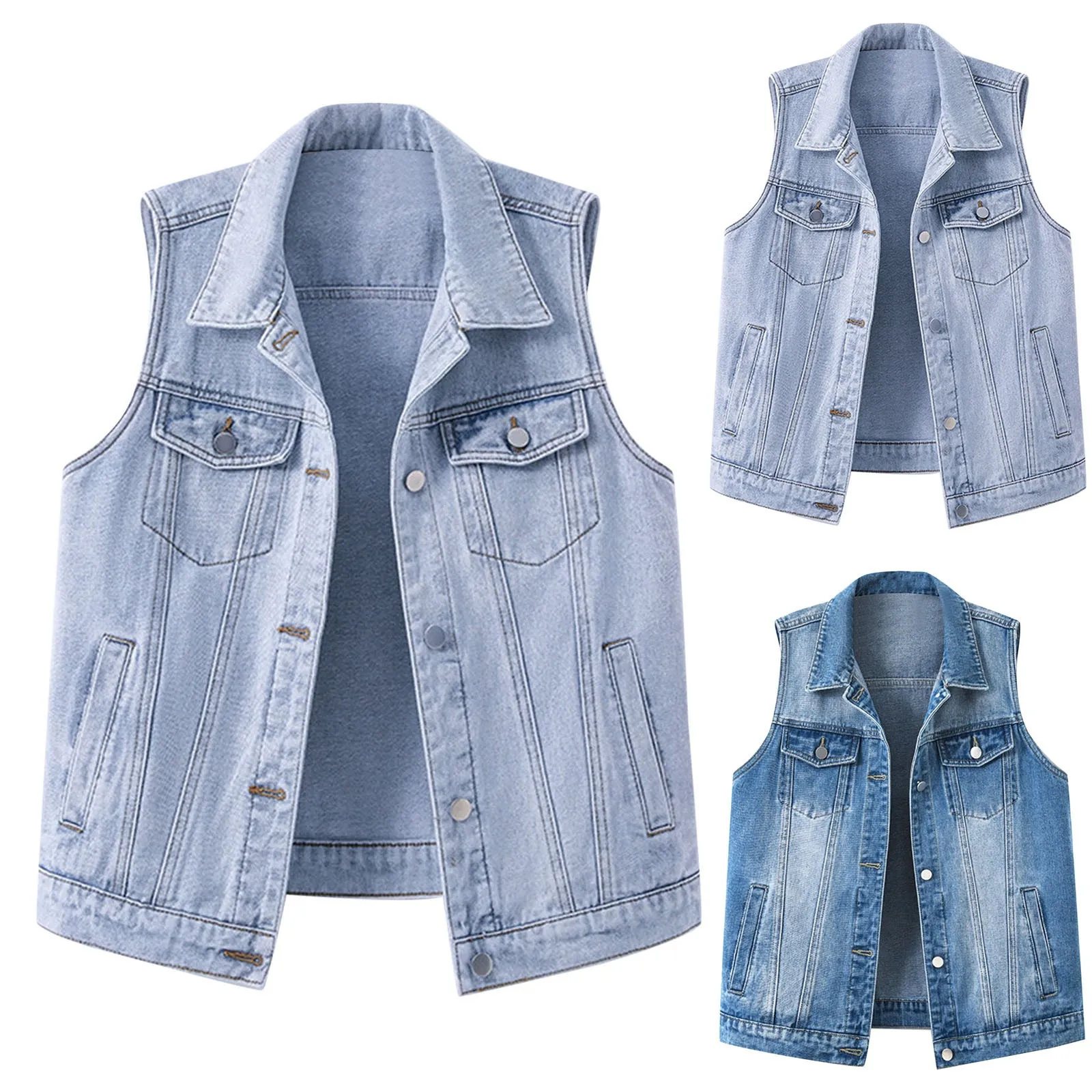 

Spring and Summer New Sleeveless Vest Jacket Women's Single-breasted Lapel Vests Coat Fashion Casual Top Waistcoat