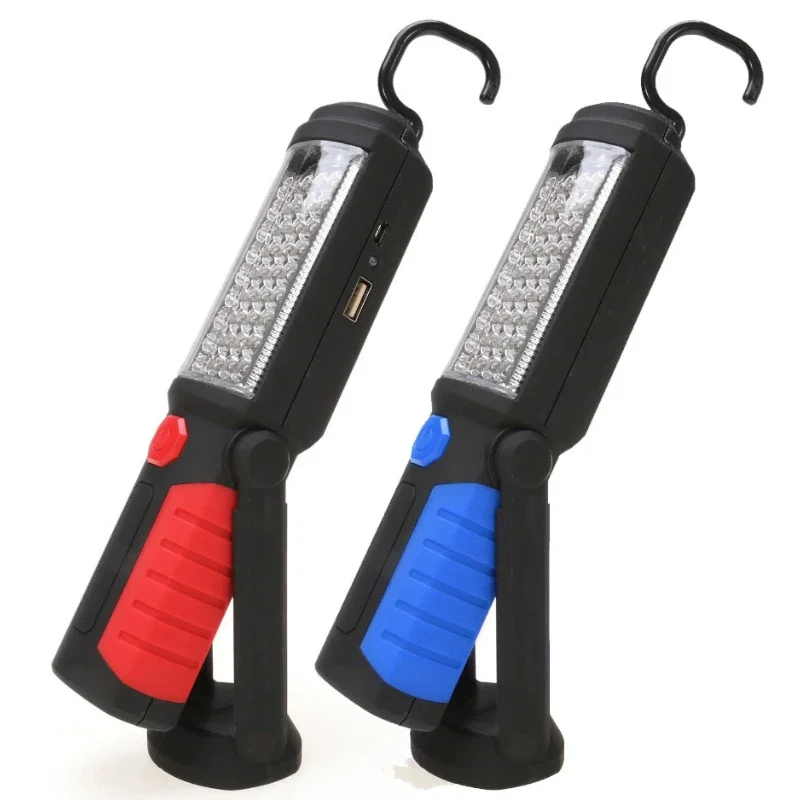 Super Bright USB Rechargeable 36+5LED Work Light Stand Portable Flashlight for Outdoor with Magnet Hook