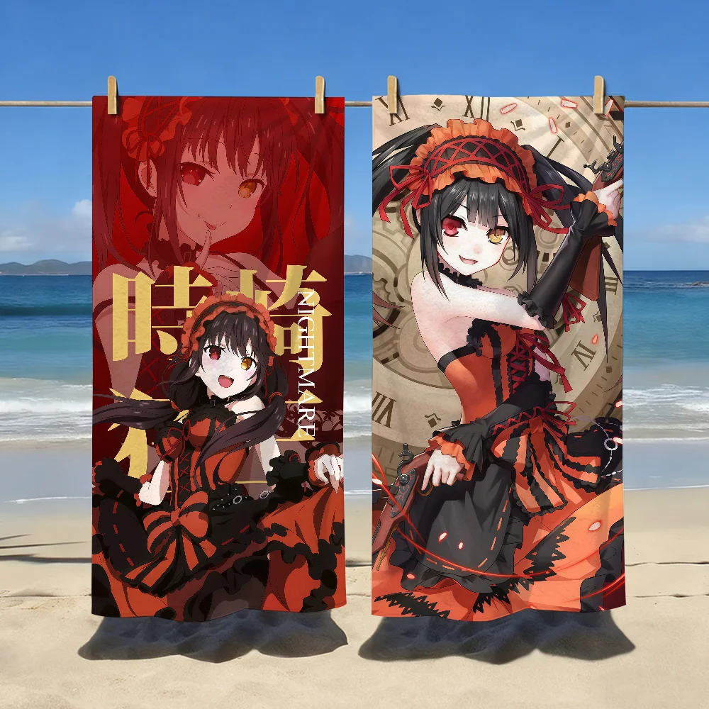 Anime T-Tokisaki Kurumi-S Towel Sports Quick Dry Travel Camping Gear Sandproof Soft Light Large Beach Towel