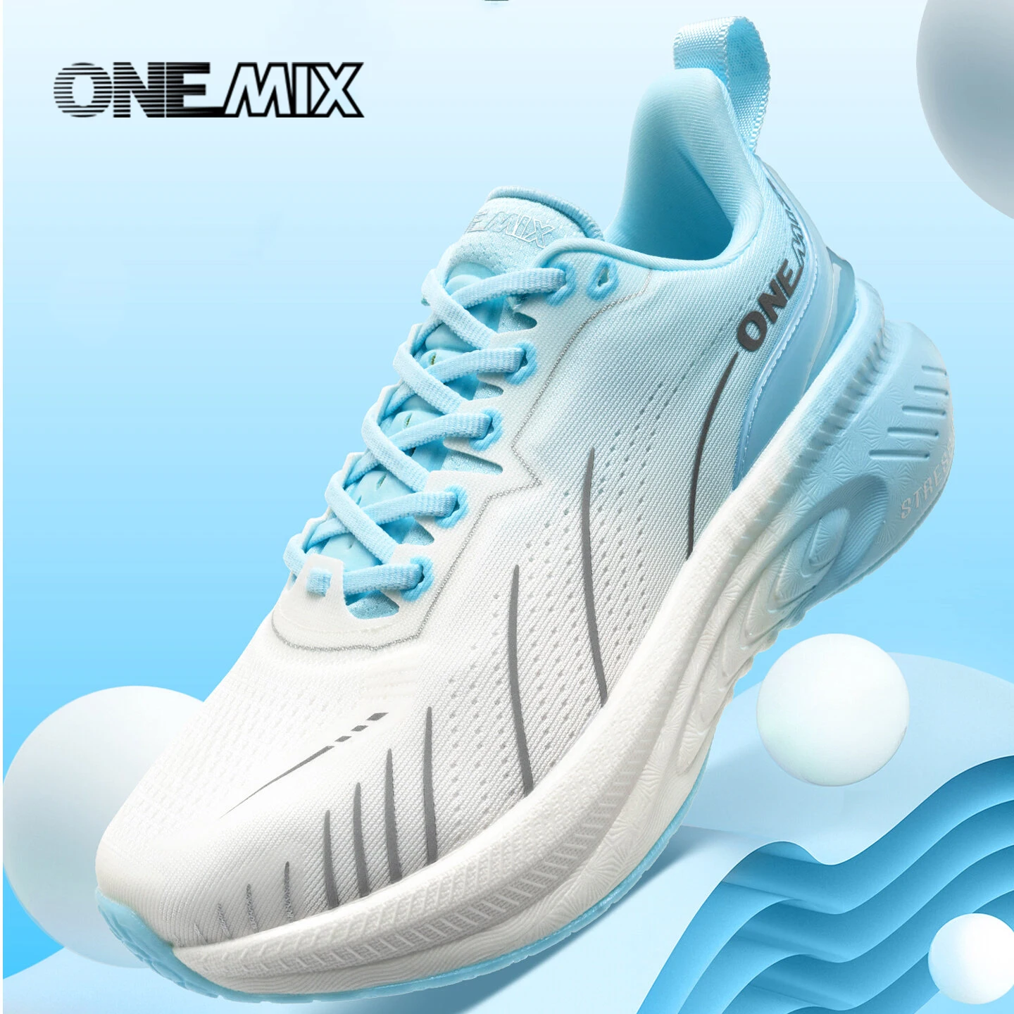 ONEMIX Nowe Amortyzowane Buty do Biegania Damskie Jesień Zima Buty do Ciężkiego Biegania Sznurowane Damskie Buty do Skakania na Skakance Tańca Antypoślizgowe Sneakersy Outdoorowe