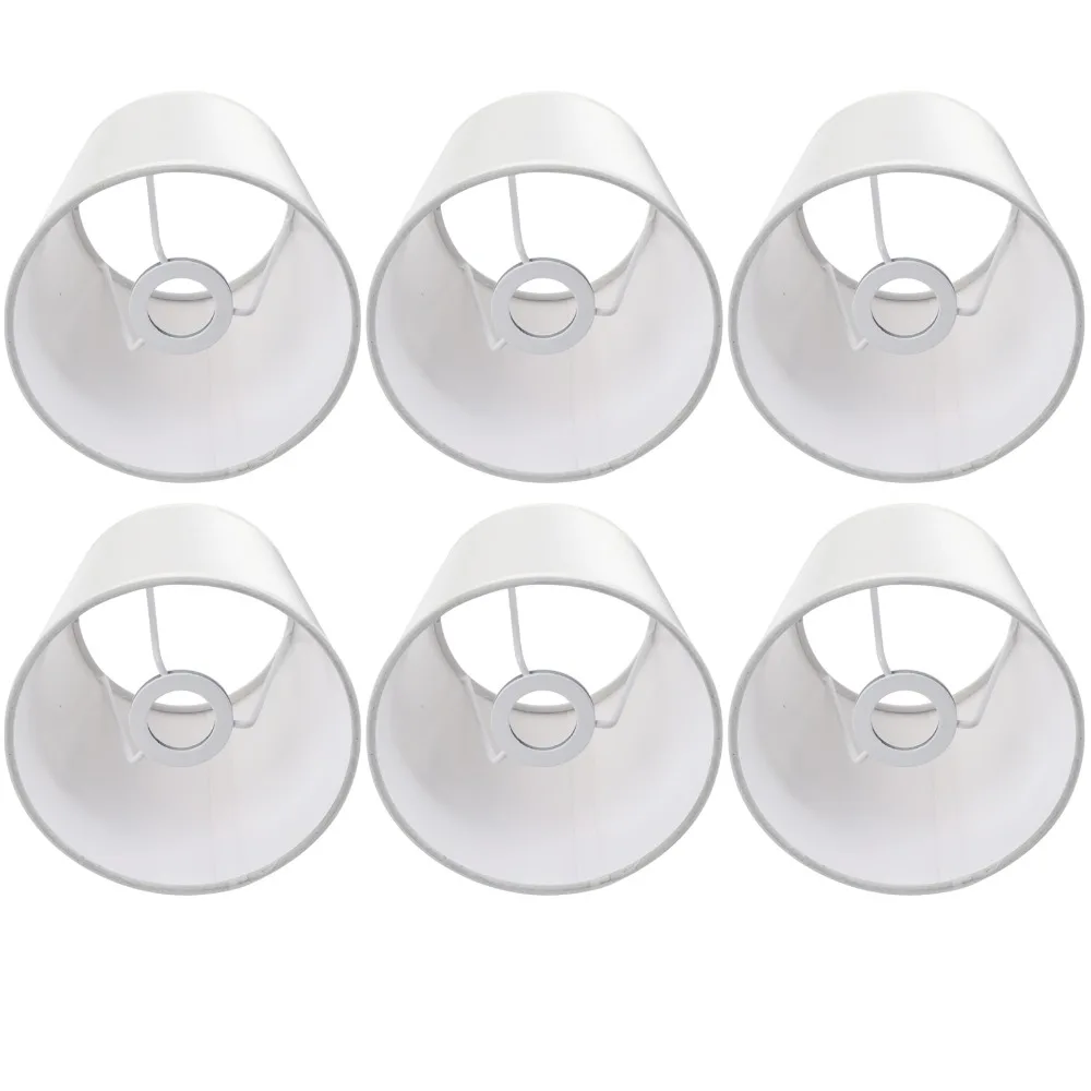 

6PCS Modern Fabric Wall Light Chandelier Barrel Shape Clip On Light Fixture Fabric Lamp Shade Bedroom Decoration