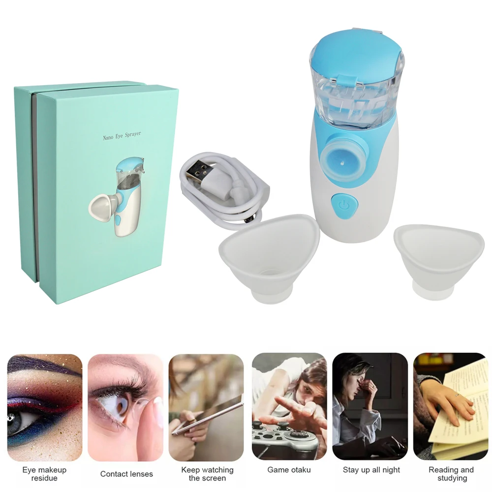 24ML MIni USB Rechargeable Handy Cool Mist Nano Eye Sprayer for Eyes Fatigue Reliever and Moisturizing Eye Care Hydrating Device