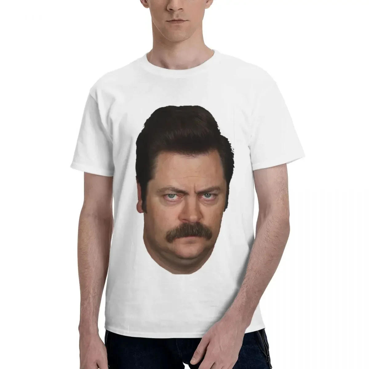 Ron Swanson 100% Cotton T-shirt Male Oversized T Shirts Men O-Neck Short Sleeve S-6XL