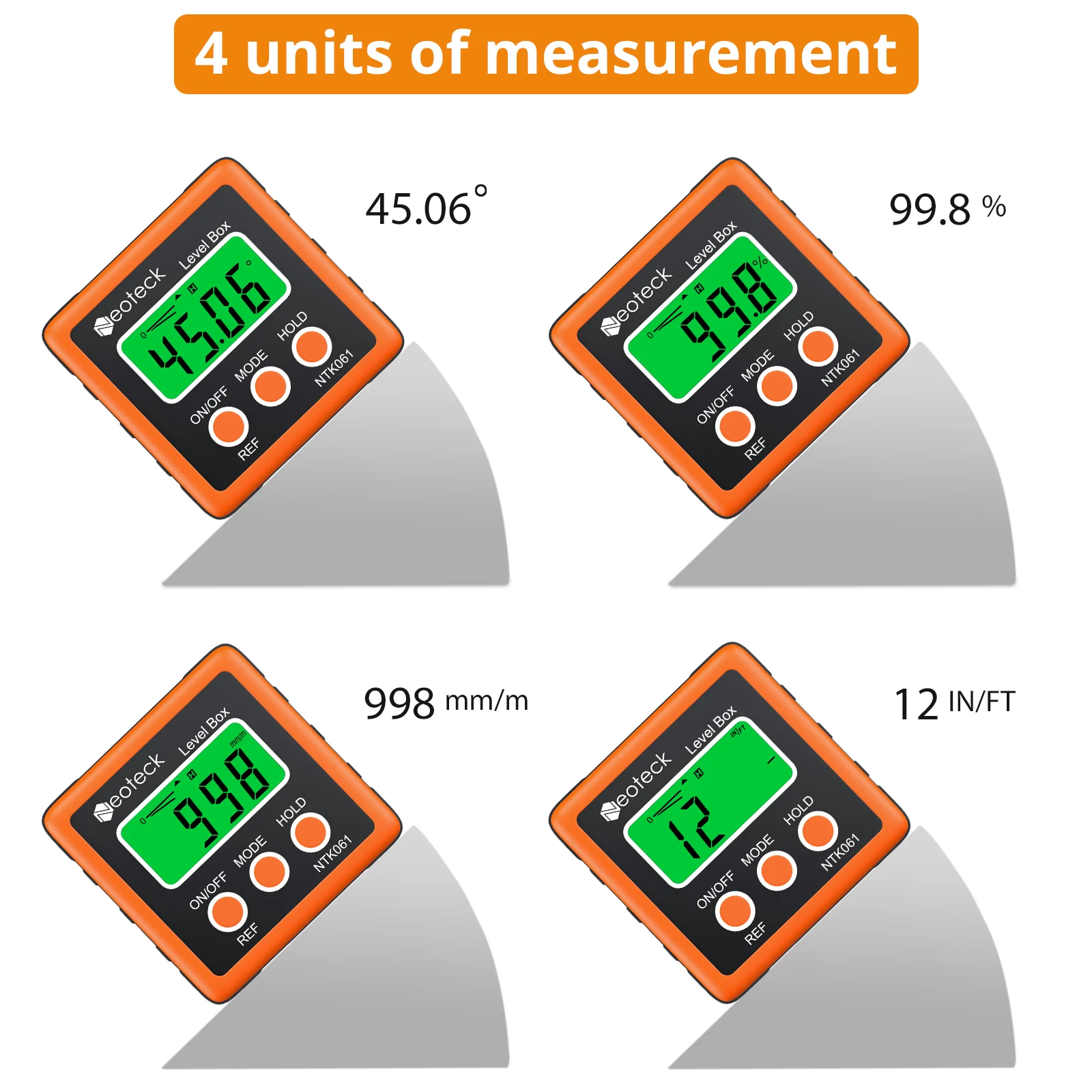 Digital Level Box Protractor Angle Finder Magnetic Inclinometer Precision Digital Bevel Gauge Angle Measurement Tool Set 4*90°