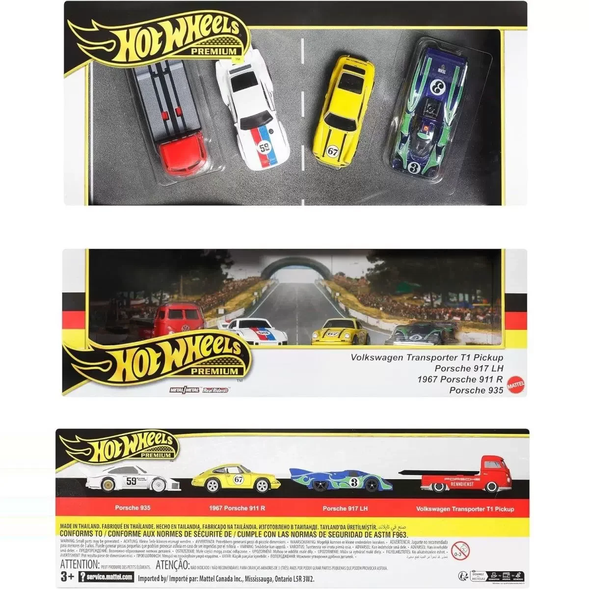 Hot Wheels-Porte-bagages Volkswagen Premium pour garçons, jouets moulés sous pression, Porsche 1/64 LH 917 R 911, garage, cadeau, original, 514 up