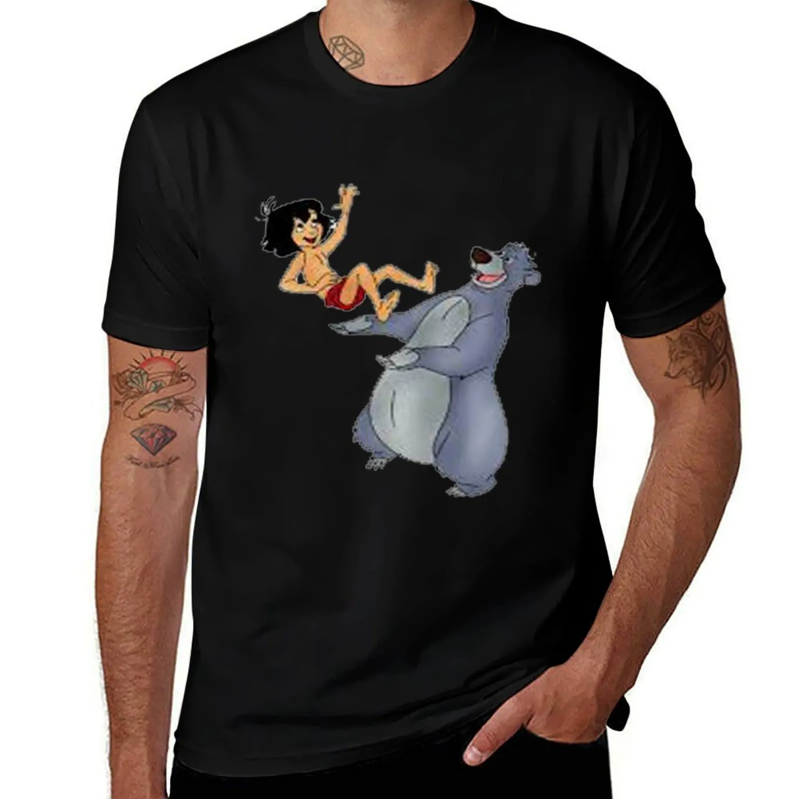 mowgli T-Shirt Minimalist Plain Crew Neck T-Shirt