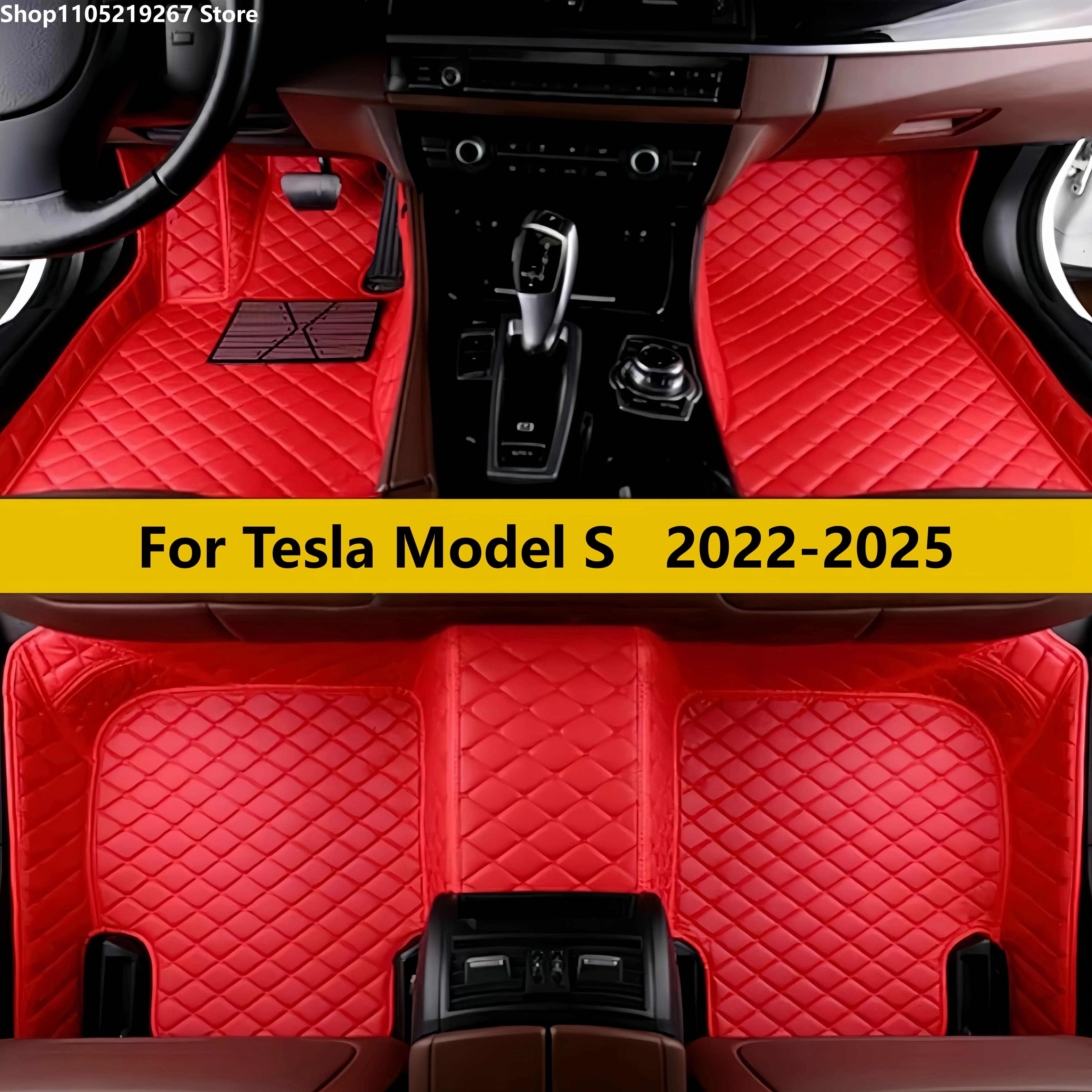 

Car Floor Mats Fit For Tesla Model S 2022 2023 2024 2025 Auto Foot Pads Carpet Leather Matts