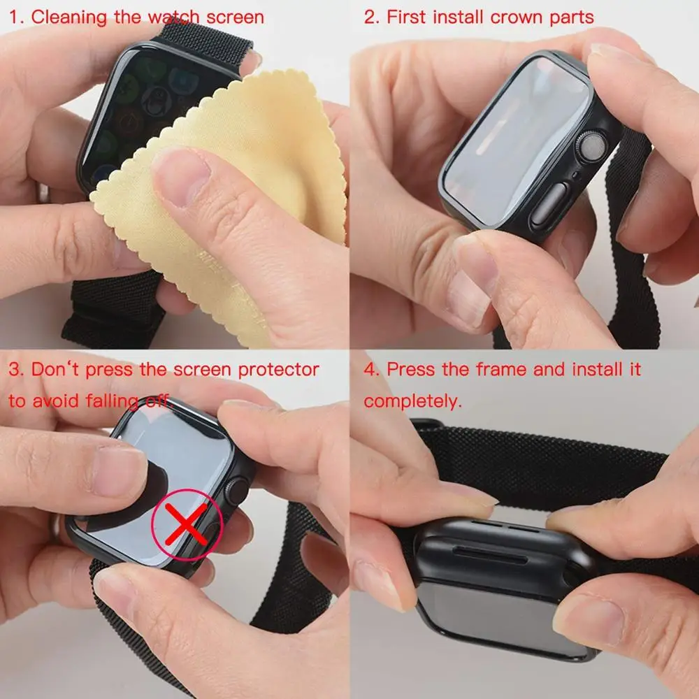 Стекло и крышка для Apple Watch Φ 9 8 7 6 SE 3 iWatch, Аксессуары для защиты экрана Apple watch series 44 мм 40 мм 38/42 мм 45 мм 41 мм