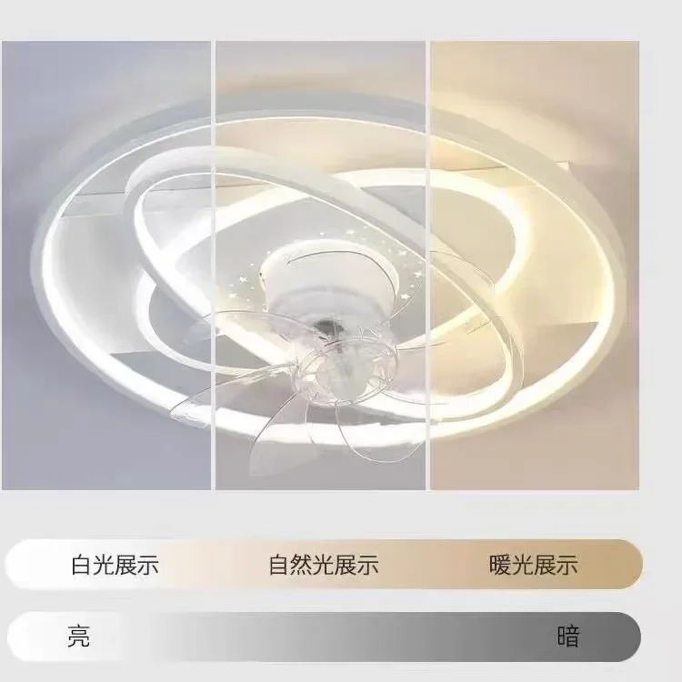 Bedroom fan light 2024 new modern simple Internet celebrity whole house package ceiling smart double fan living room lamp