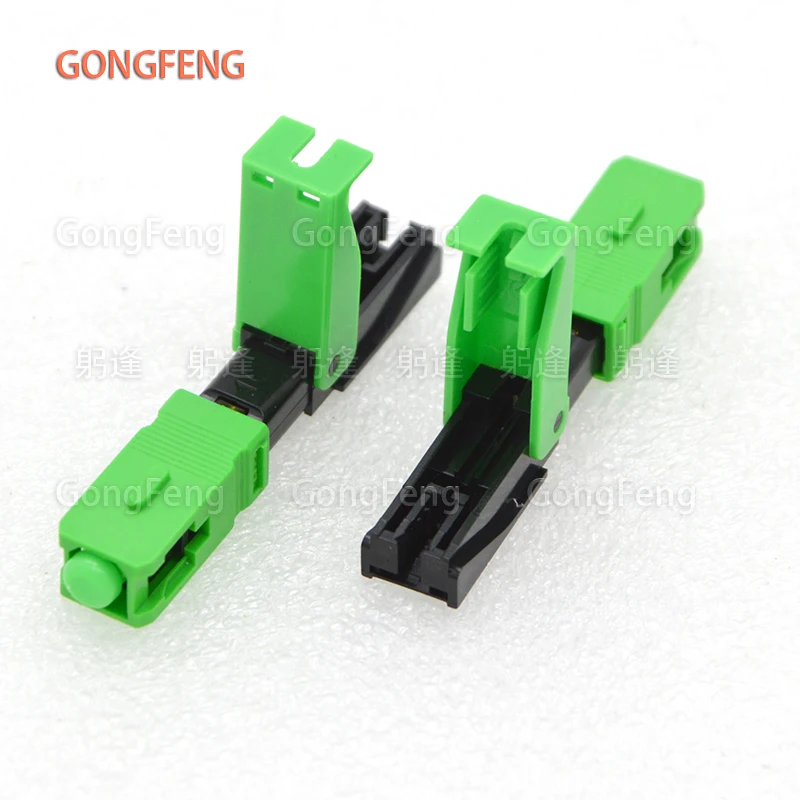 100pcs FTTH SC/APC Fiber Optic Quick Connector Cold Connector Pre Embedded Single-Mode Patch Cord SC Fast Connector Wholesale