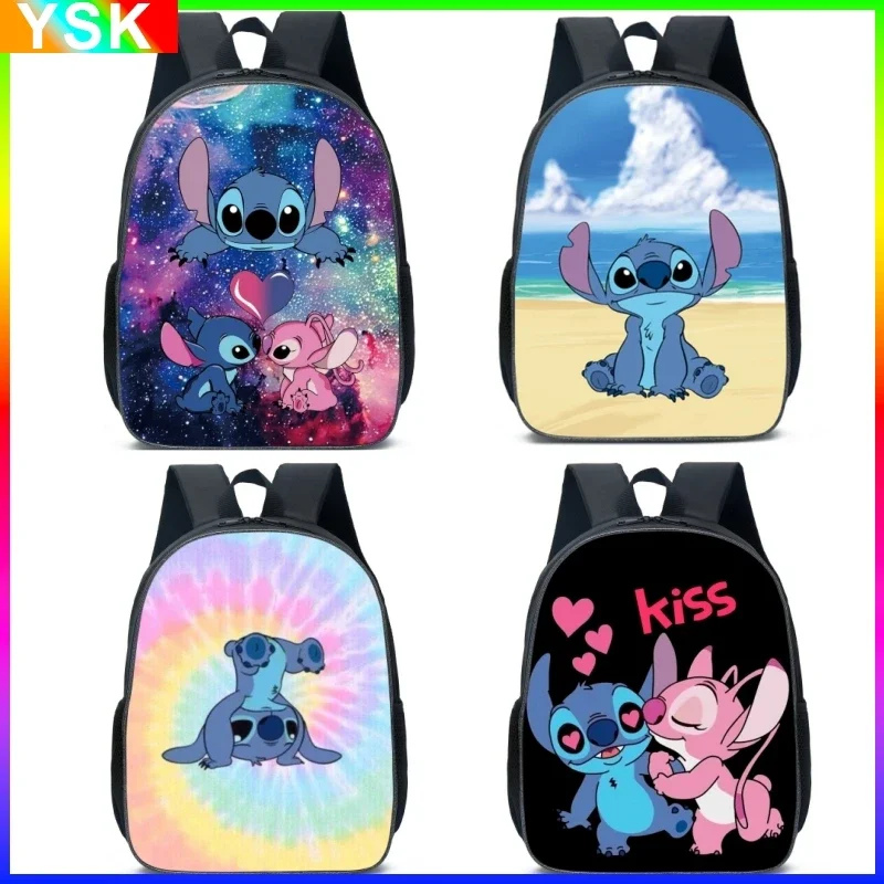 MINISO Disney Stitch Primary and Middle School Students Schoolbag Boys Lunch bag Girls Anime Cartoon School Bag Mochila