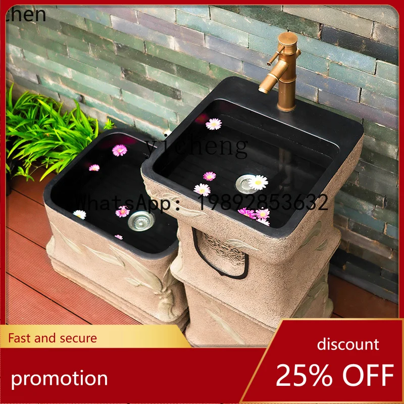 

YFY outdoor column Chinese courtyard wash basin integrated outdoor mop pool