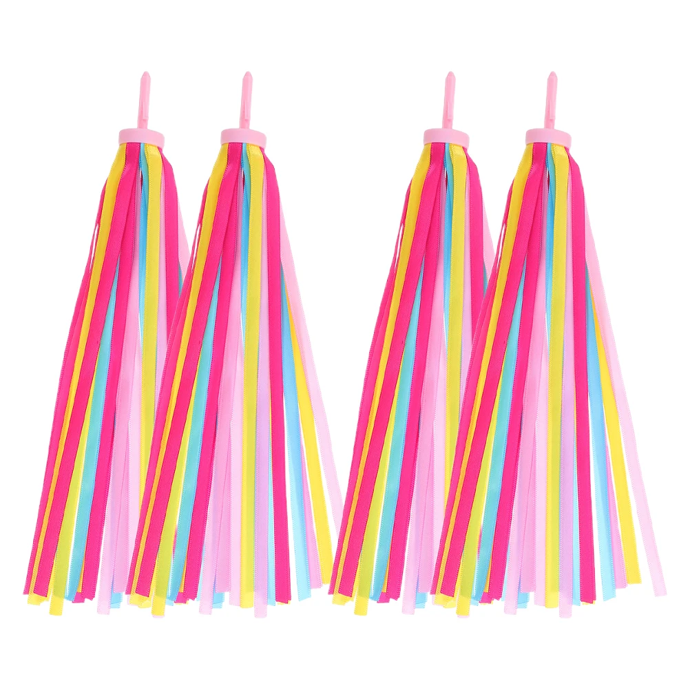 

2Pairs Kids Bicycle Handlebar Streamers Cute Decorations for Girls Boys Lightweight Easy Installation High Visibility Outdoor