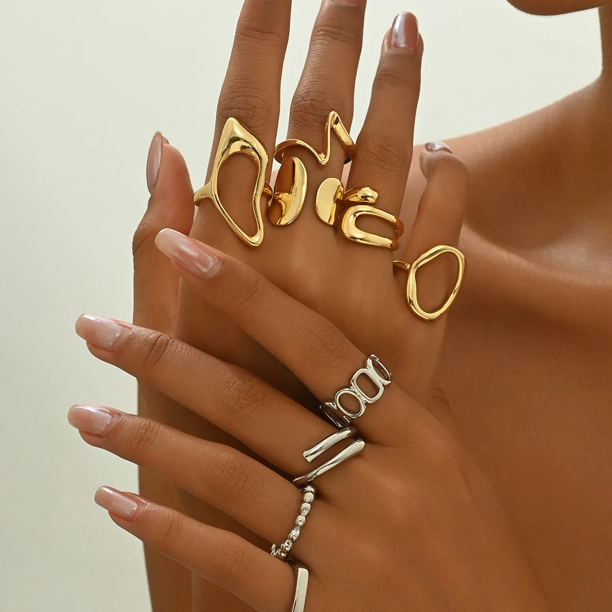 Новое стильное женское регулируемое кольцо с отверстием, летнее стильное универсальное