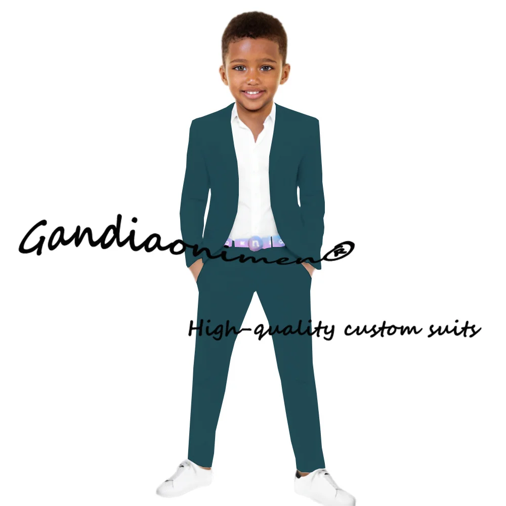 Suit for Boy Jacket Pants 2-Piece Set Pink Blazer Wedding Tuxedo Kids Slim Fit 2-16 Years Custom Outfit