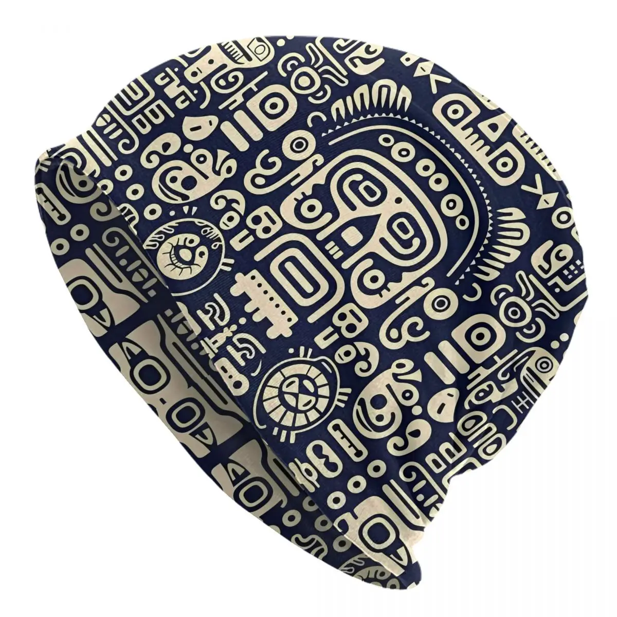 Hawaiian Detailed Tattoo Bonnet Fashion Thin Skullies Beanies African Ethnic Caps For Men Novelty Hats