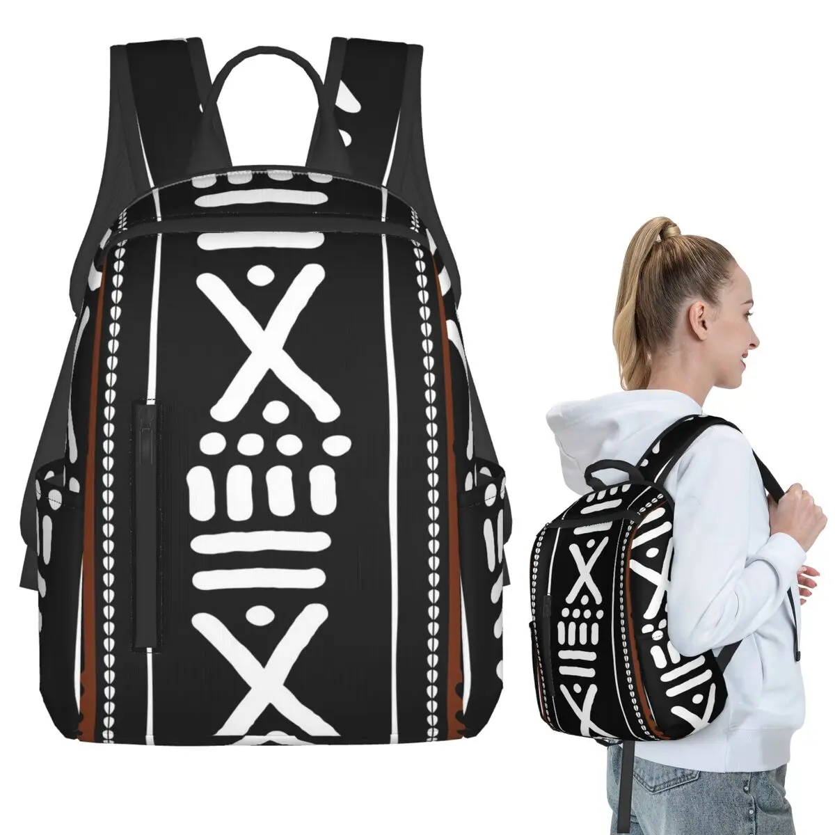 

African Bogolan Backpack Student BookBag Children School Bag Laptop Shoulder Bags Boys Girls