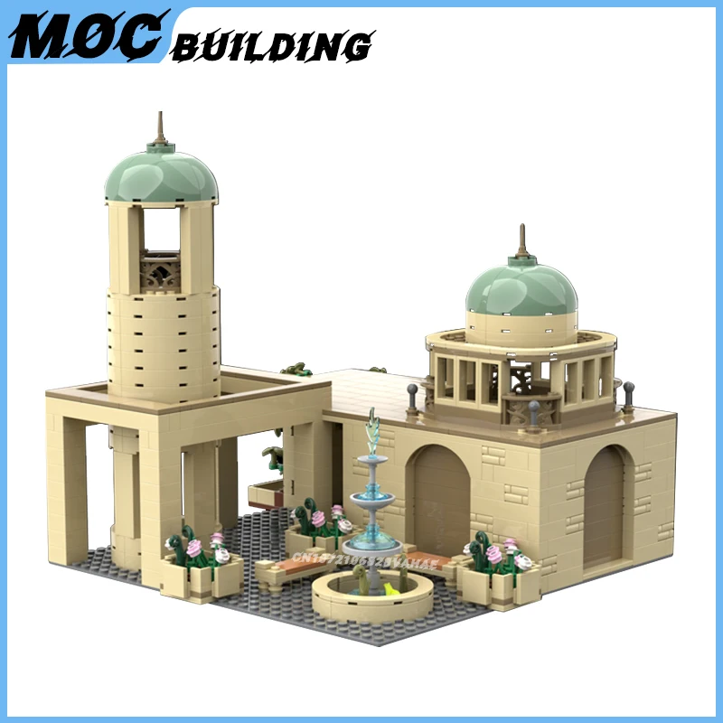 MOC اللبنات سلسلة أفلام الفضاء Theed نمط منزل نموذج برج العمارة الجمعية اللعب الطوب لتقوم بها بنفسك هدايا عيد الميلاد الإبداعية