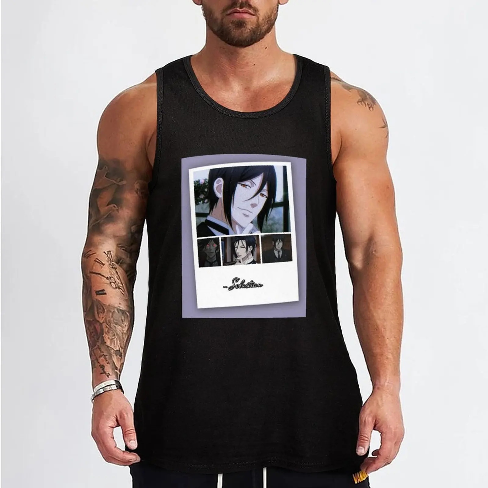 Sebastian Michaelis - Black Butler Tank Top sleeveless t-shirts for men gym t-shirts gym