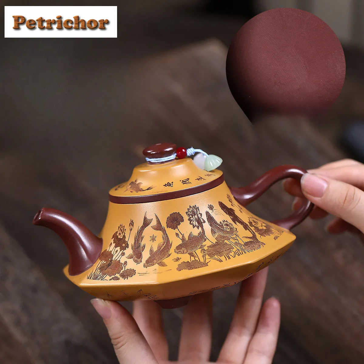

250ml Yixing Purple Clay Teapots Handmade Two-tone Cloud Stove Pot Raw Ore Dragon's Blood Sand Tea Maker Kettle Zisha Tea Set