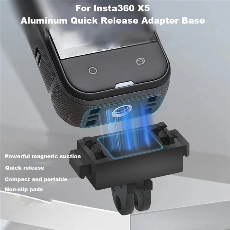 Aluminum Alloy Camera Magnetic Quick Release Adapter Mount For Insta360 X5 Quick Release Base Stand