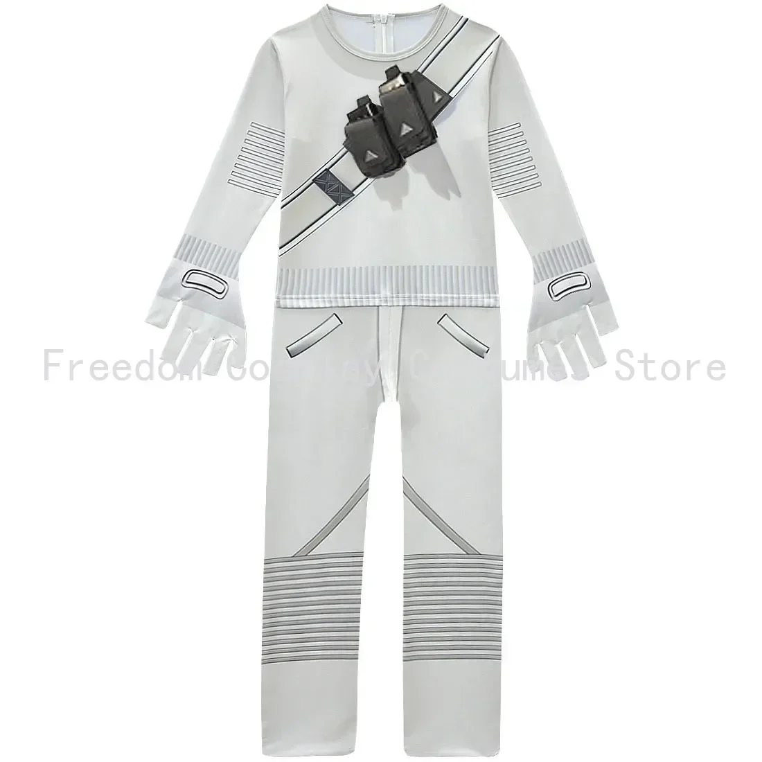Kids Fortnites DJ Marshmello Cosplay Halloween Costume with Boys Girls 842 Jumpsuit  Carnival Party Electric Syllables Bodysuit image 3