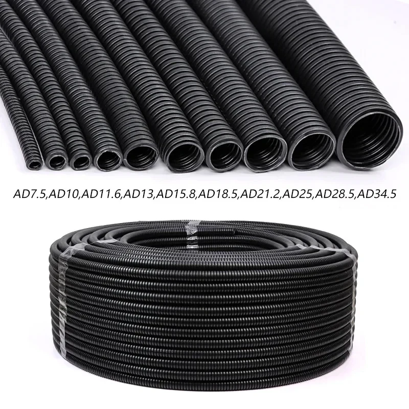 3m Rolle PP Isoliertes Wellrohr AD 7,5 ~ 34,5mm Kabelbaum Gewindeschlauch Kunststoff Auto Mechanischer Leitungsschutzschlauch – Detail 8