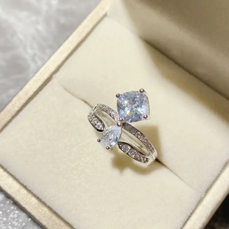 MDL Moissanit1 نمط خمر عالية الوضوح يتوهم اللون الرائعة الإكليل مربع خاتم الماس مطلية بالذهب Cuic تاج زركونيا #3