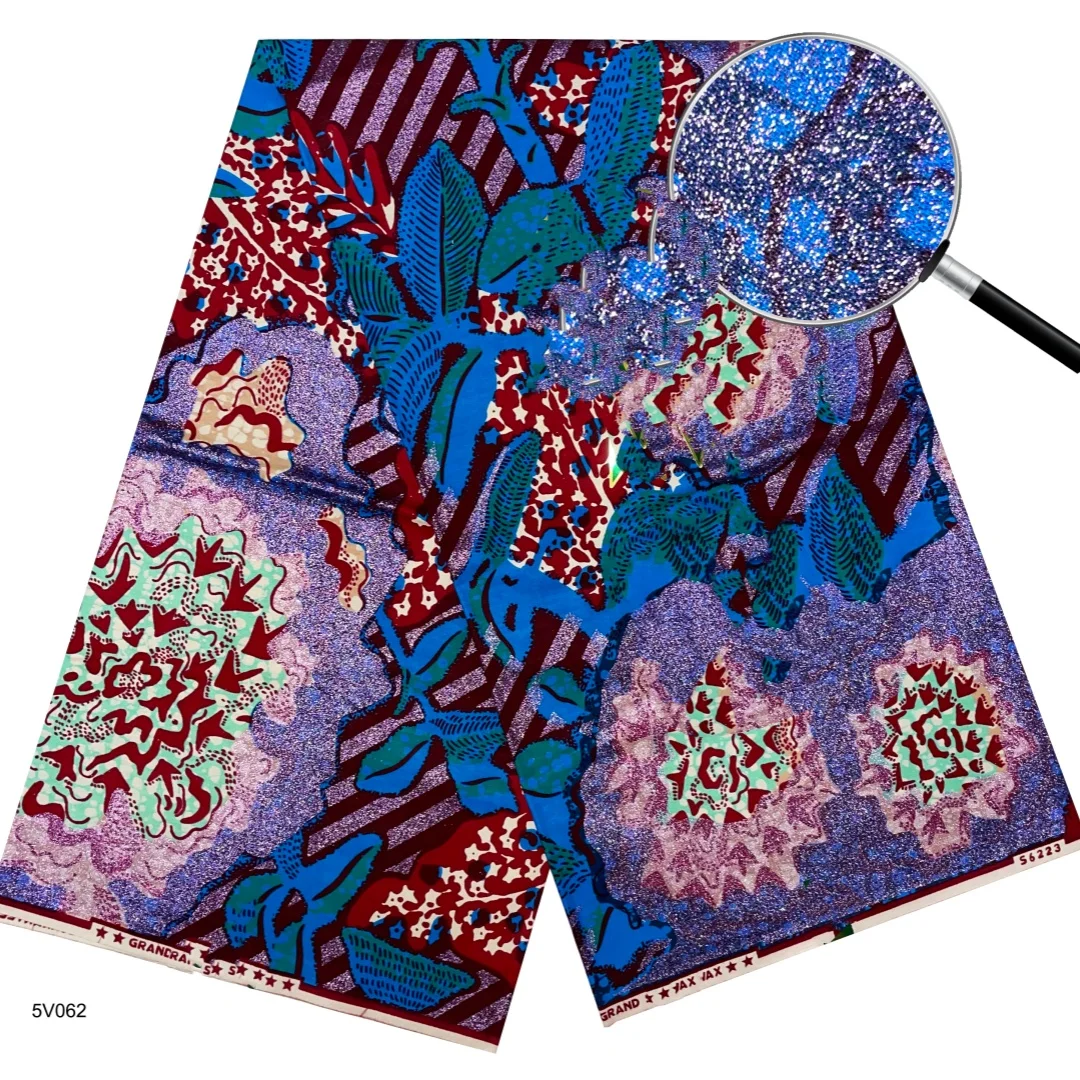 Tela Estampada con Cera Dorada de Nigeria, Estilo 2026, Tela Africana de Alta Calidad para Patchwork, Ropa y Manualidades, T1