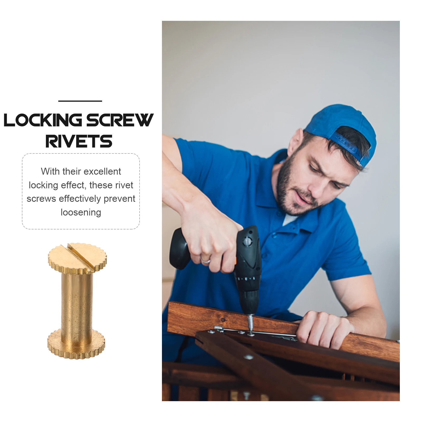 

10Pcs Durable Metal Locking Screw Rivets Easy Install Photo Album Belt Bookbinding Screw Fasteners Screws for