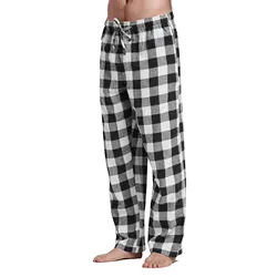 2024 New Plaid Pants Men Fashion Casual Loose Sport Plaid Pajama Drawstring Trousers Wide Leg Pants Autumn Spring Streetwear