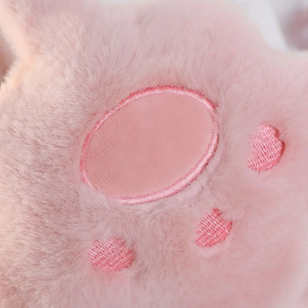 ผ้าปิดหน้าตุ๊กตาน่ารักพับเก็บได้หนาที่อุดหูฤดูหนาวที่ครอบหูรูปกรงเล็บแมวให้ความอบอุ่นป้องกันการแช่แข็งสำหรับผู้หญิงหญิงสาว