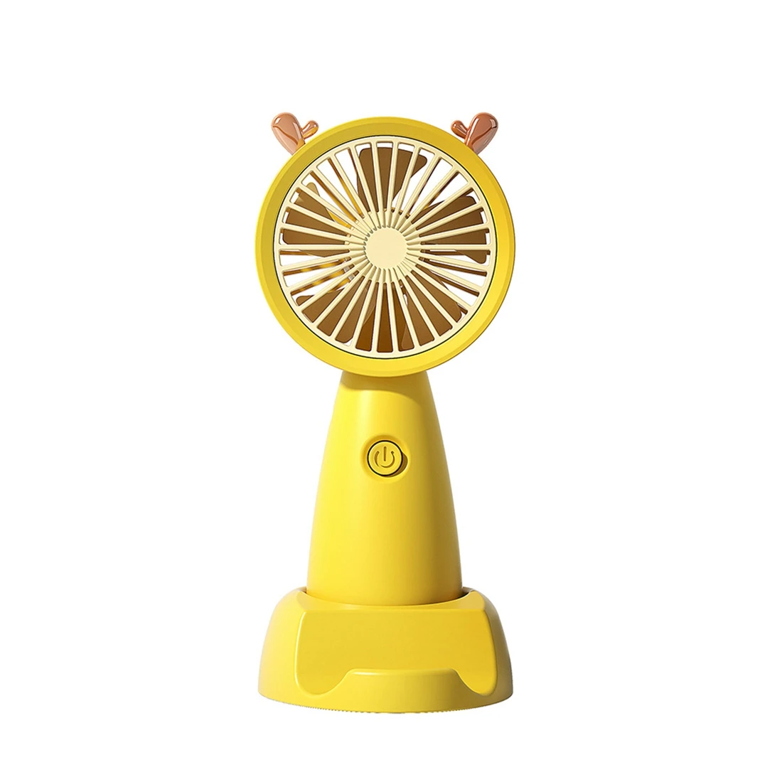 Usb Mini Handheld Fan Outdoor Mini Creatieve Desktop Office Dempen Opladen Draagbare Handheld Fan Geel