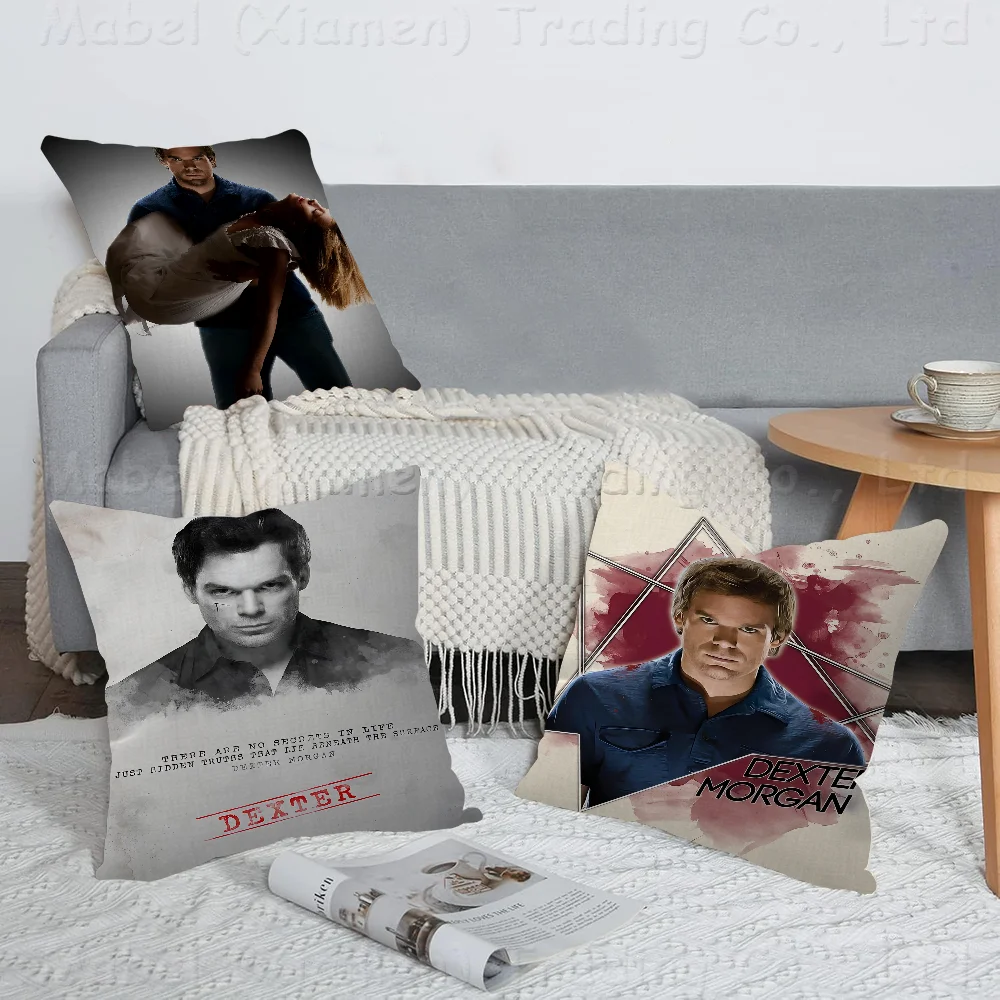 

Horror TV Show Dexter Pillow Covers Cartoon Sofa Decorative Home Double-sided Printing Short Plush Cute Cushion Cover