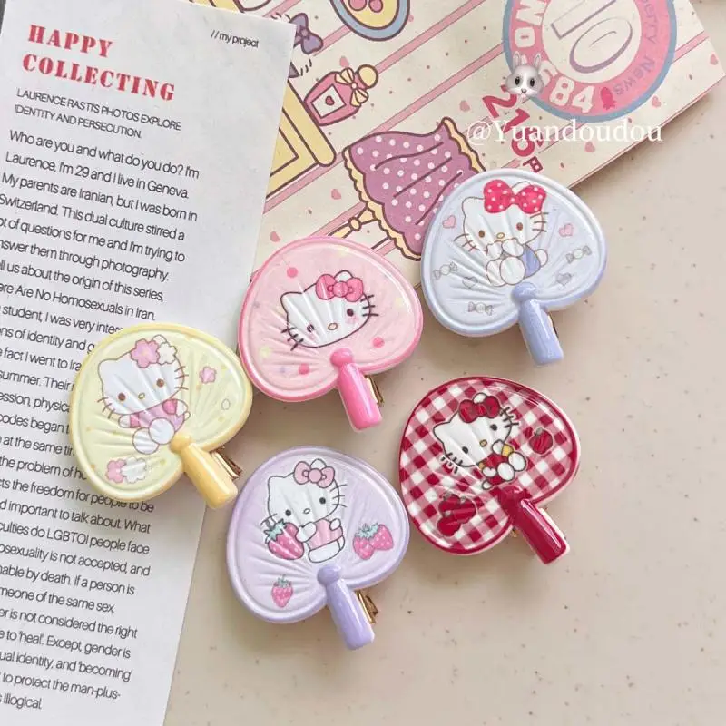 Hello Kitty Sanrio Plushkawaii Cartoon Cute Dolls KT Fan Fresh Hair Cards Anime Plush Toys for Girls Kids Toys Birthday Gift