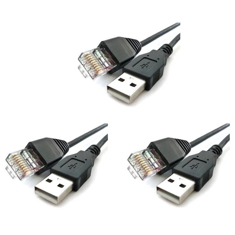 

N86R 3X USB To RJ50 Console Cable AP9827 For APC Smart UPS 940-0127B 940-127C 940-0127E With Molded Strain Relief Boot,1.8M