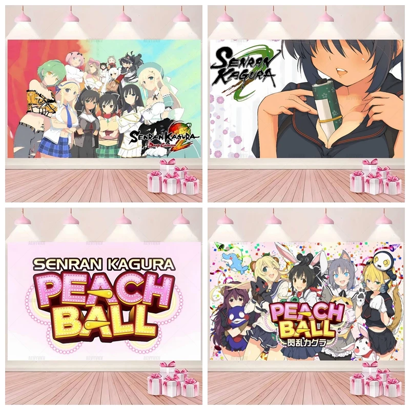 

Senran Kagura P-PeachS B-BallS Birthday Party Backdrop Room Decoration Hot Blood Background Custom Photography Studio Banner
