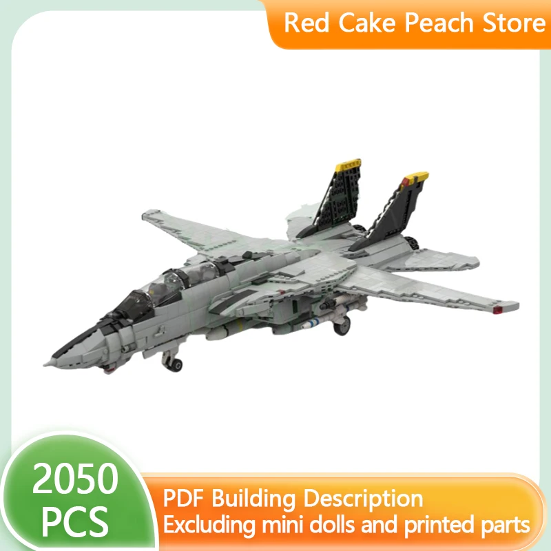 

Military Aircraft Model MOC Building Bricks 1:35 F-14 Cat Fighter Jet Modular Technology Gift Holiday Assemble Children Toy Suit