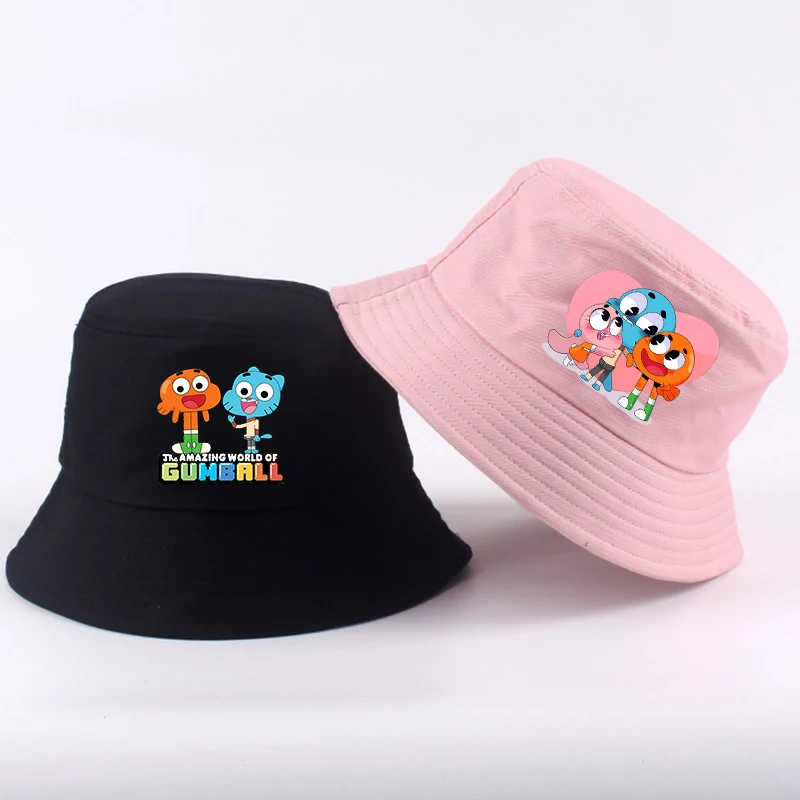 

Панама The Amazing World of Gumball, складная летняя кепка унисекс с героями мультфильмов, уличная солнцезащитная кепка, хлопковые шапки для рыбалки, подарок на день рождения