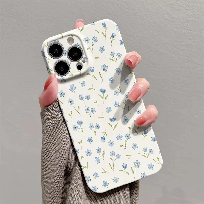 Lovely Floral Pattern Phone Case For iPhone 17 16 15 14 13 12 11 Pro Max Air 16e 7 8 Plus XS Max X XR Hard PC Shockproof Cover