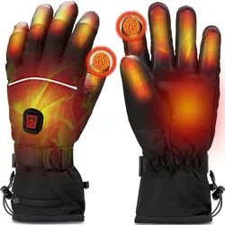 Heated Glove Liners Men Women,Rechargeable Battery Heated Motorcycle Ski Snow Warmer Skiing Gloves