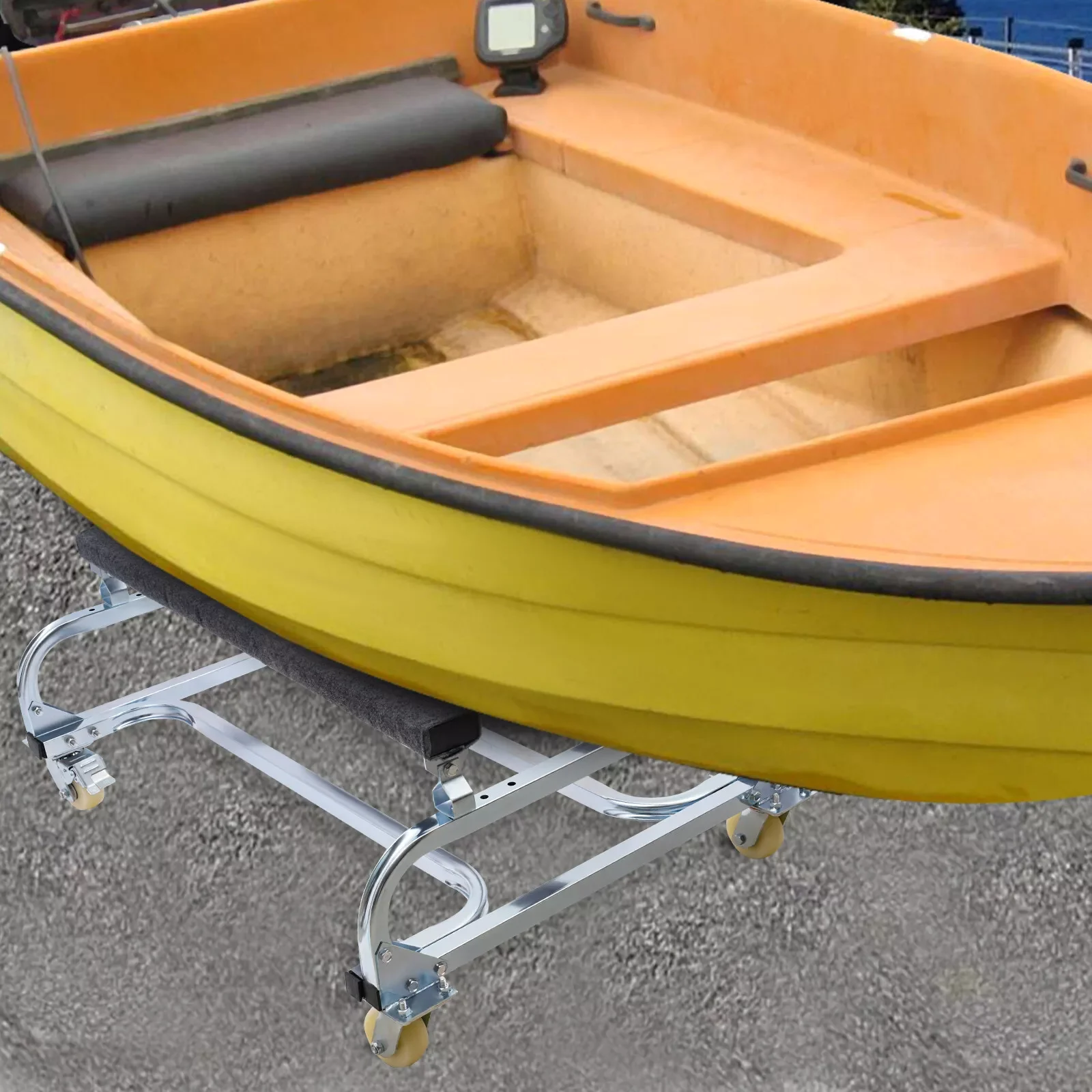 

Small Sailboat Trailer, Watercraft Cart, Dock Slipway Cart for Moving Small Boat Kayak Accessories