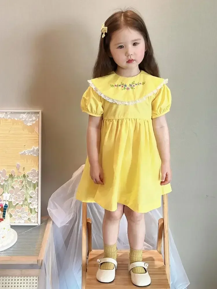 Vestidos bordados hechos a mano para niñas, ropa a juego, Princesa