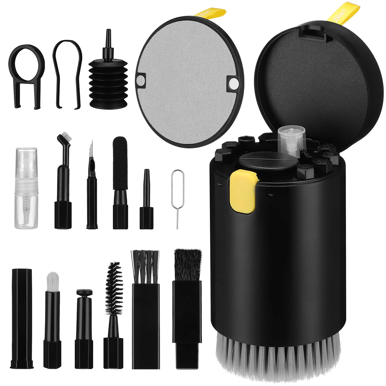 

20-in-1 Electronics Cleaning Kit Black Comprehensive Tool Laptop Keyboard Earphone Camera Lens Cleaner Safe Effective