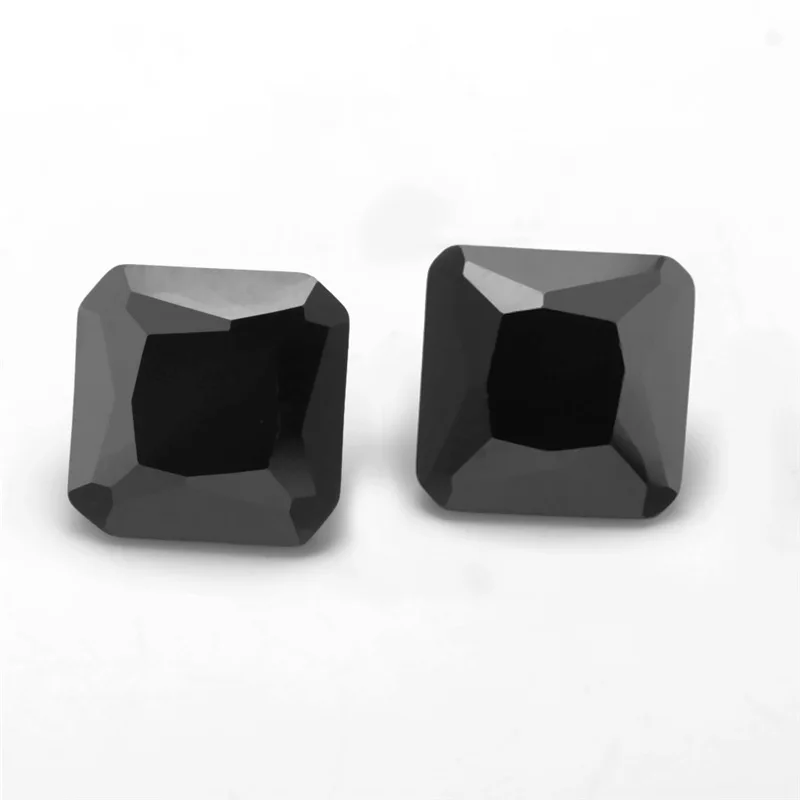 50pcs/bag Black Nano Stone Square Cutting DIY Bare Beads Stone for Jewelry Accessories Quality Gem Gift Decoration 2x2mm-10x10mm