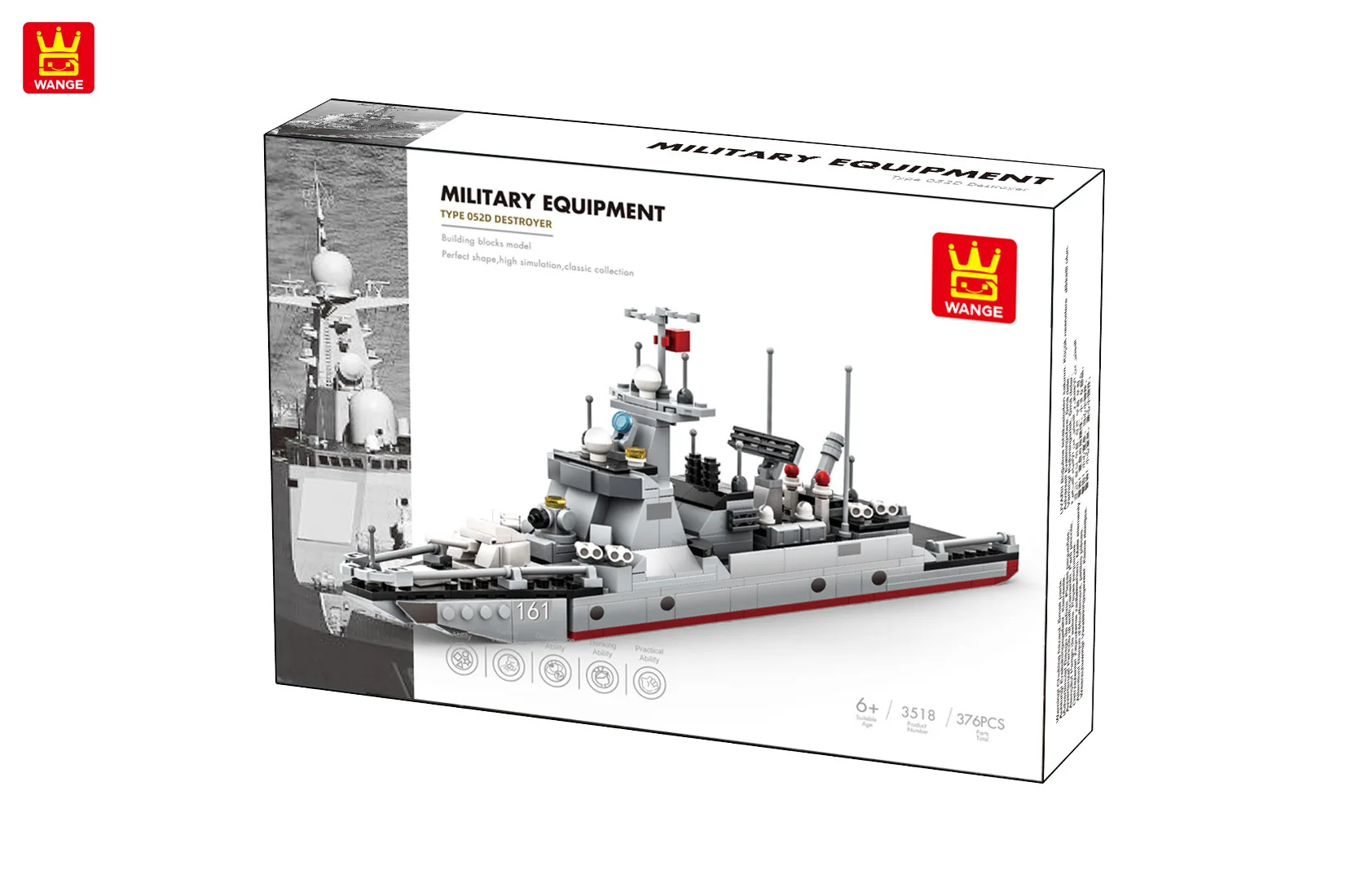 DIY MOC3518-21 Military Aircraft Carrier Missile Destroyer Submarine Small Particle Assembly Block Toy Model for children gofts