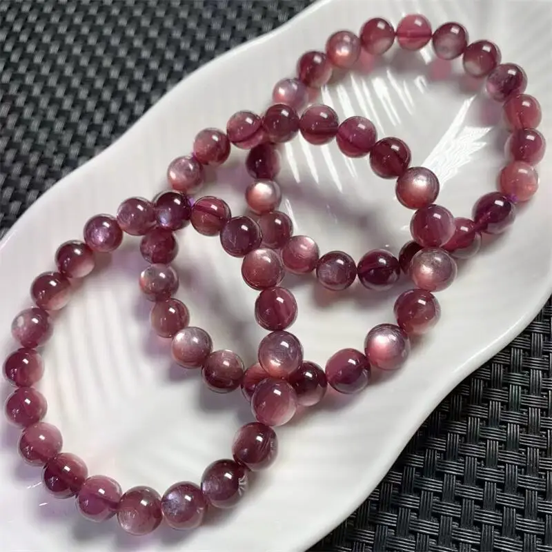 9MM Natural Purple Lepidolite Bracelet Smooth Round Gem Stone Beads For Jewelry Making Design women Gift 1PCS