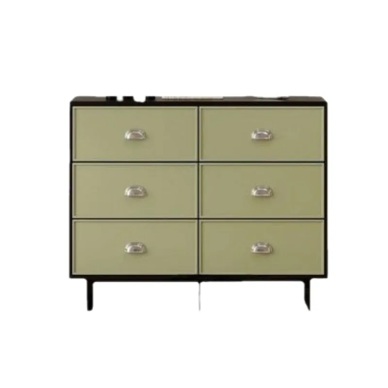 Retro nine-chest cabinet color matching dining side cabinet, modern simple entrance cabinet living room storage cabinet