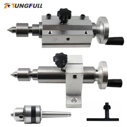 Drilling Tailstock Live Center argento metallo con artiglio per Mini tornio centro girevole accessori fai da te strumento per la lavorazione del legno